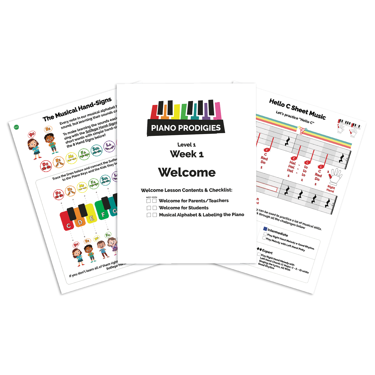 Piano Prodigies—welcome + Week 1 Worksheets